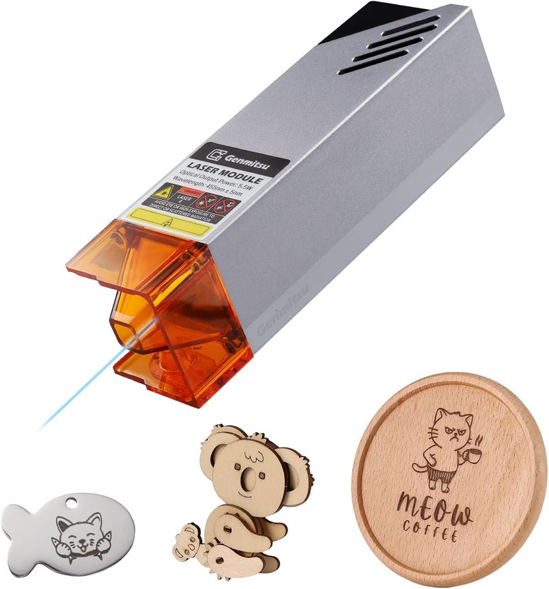 Genmitsu Laser Engraver Module, 5000mW Optical Power, 450nm Wavelength for Cubiko, 3018-PRO & 3018-PROVer, 3018-PROVer V2, 3020-PRO MAX, 3020-PRO MAX V2 CNC Machines - Image 1